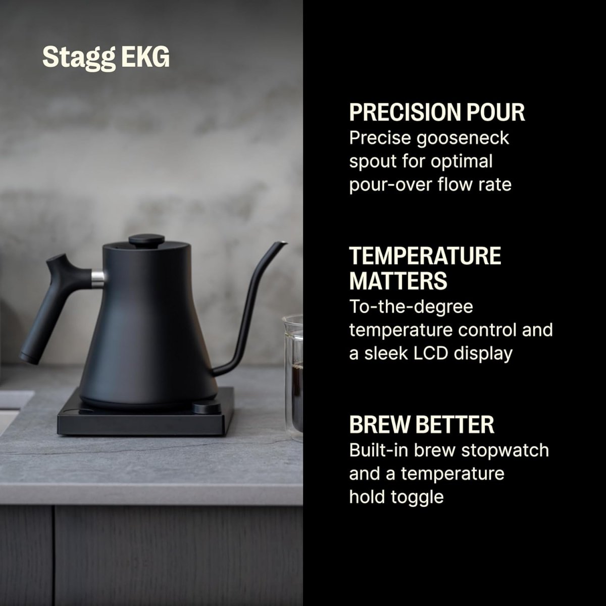 Fellow Stagg EKG Electric Kettle - Black - Phin Coffee