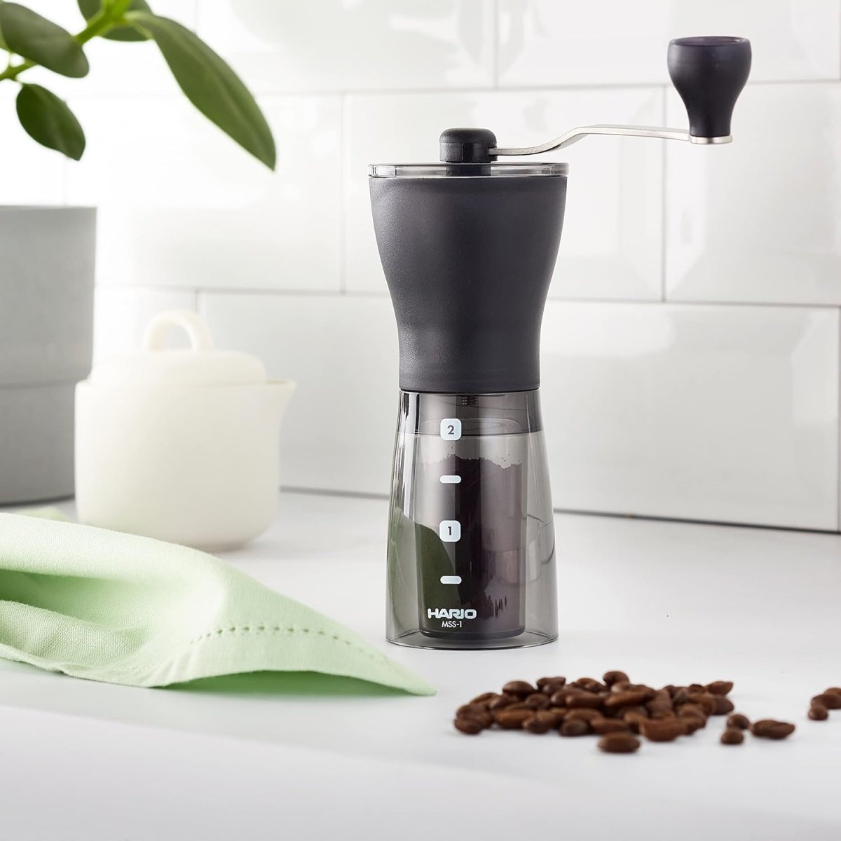 Hario Slim Coffee Grinder – Transparent Black - Phin Coffee