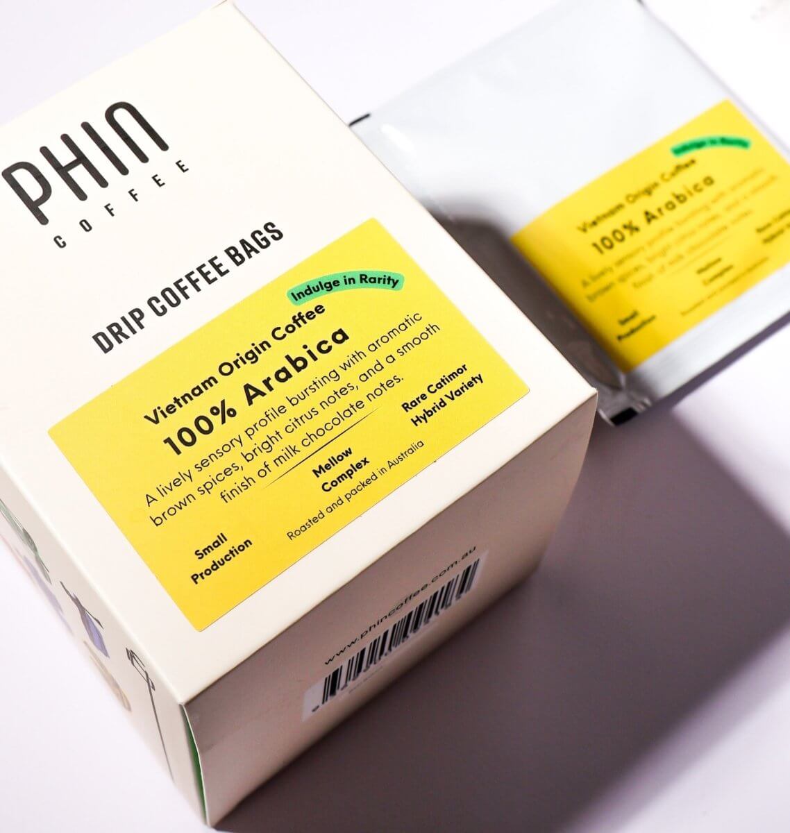 Single Origin Vietnam Arabica Drip Coffee Bags (Box of 12) featuring 100% Arabica coffee and unique flavor profile.
