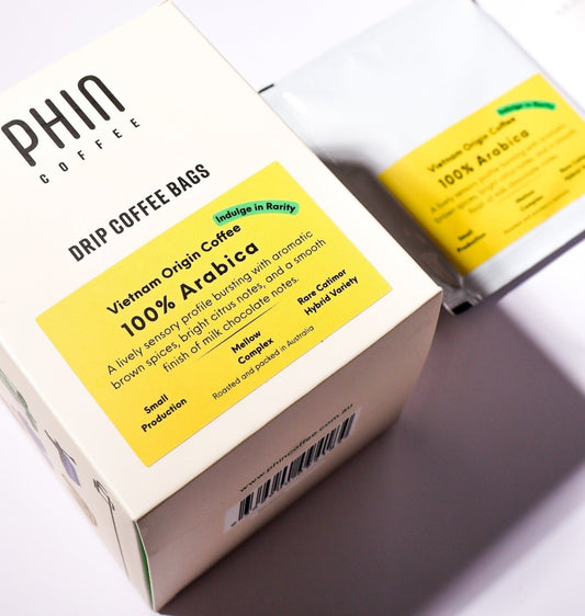 Single Origin Vietnam Arabica Drip Coffee Bags (Box of 12) - Phin Coffee